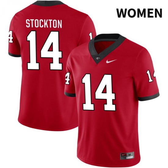 Women's Georgia Bulldogs NCAA #14 Gunner Stockton Nike Stitched Red NIL 2022 Authentic College Football Jersey ALH8154KF